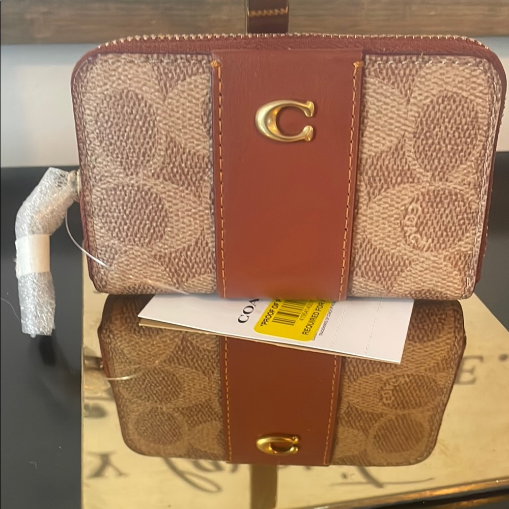 Coach Brown and Tan Signature Wallet